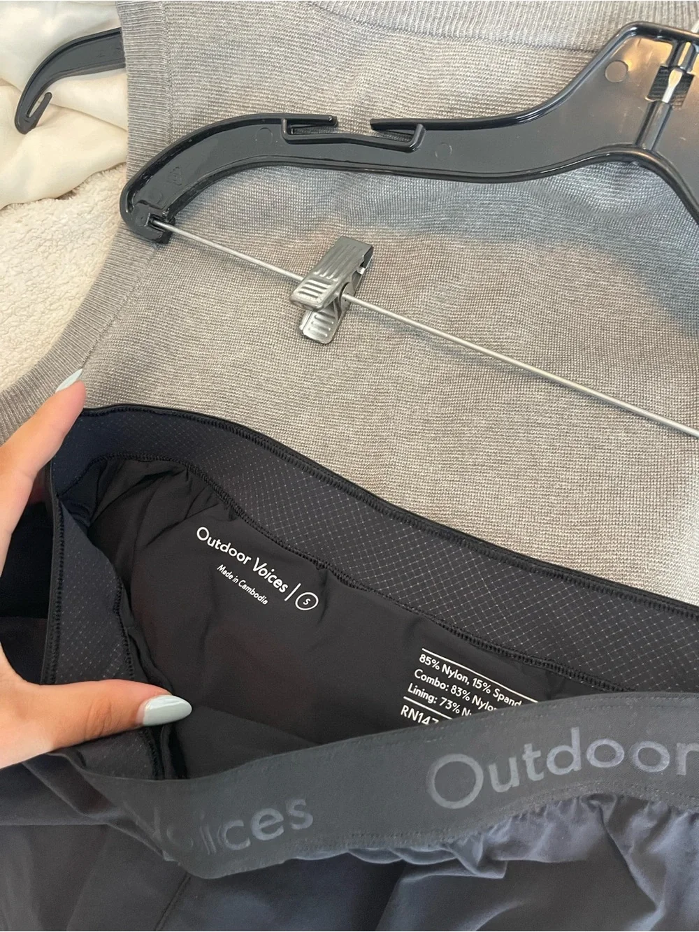Outdoor Voices Black and Navy Shorts